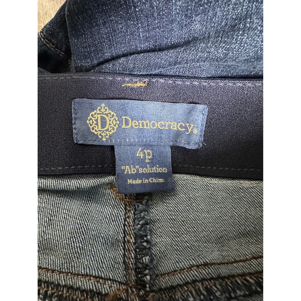 Democracy "Ab"solution Wide Leg Jeans Dark Wash Petite Size 4P - Picture 4 of 7